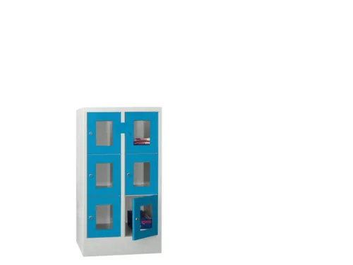 lockerkast,HxBxD 1187x600x500mm,2x3vakken,RAL7035,front RAL5012