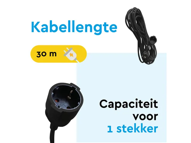 Verlengkabel BRASQ 30m zwart