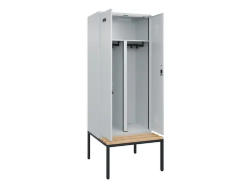 PBM-locker met bank,HxBxD 2120x800x815mm,2vak,vak B 400mm