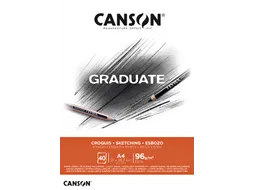 Schetspapier Canson Graduate Sketch 40vel 96gr A4 natuurlijk wit
