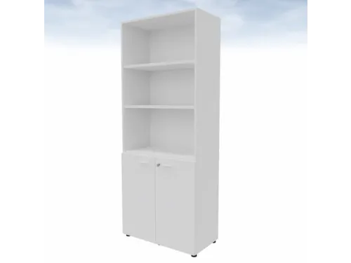 kantoorkast,HxBxD 2140x860x450mm,4xhouten vloer,5ordnerhoogte,romp wit