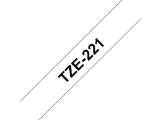 Labeltape Brother P-touch TZe-221 standaard 9mm zwart op wit - 2