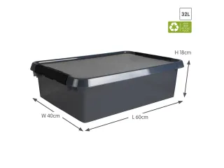 Comfort Line opbergbox 32L transparant grijs - 60x40x18cm - 2
