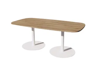 Linesto vergadertafel 200x100 deens ovaal honey castello 25mm wit - 1