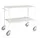tafelwagen,draagverm. 150kg,2xstaalplaat,staaletage,wit,TPE-banden