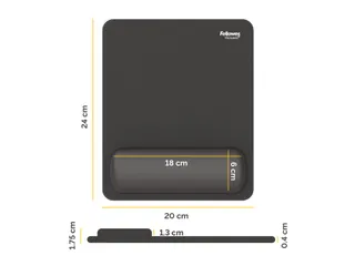 Muismat met polssteun Fellowes Breyta zwart 20x24cm - 9