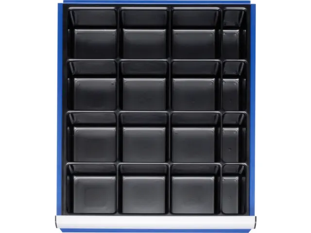 lade-indelingsset,16vakken,v. front H 60-90mm,H 40mm