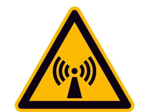 Waarschuwingsbord,Waarschuwing: Niet-Ioniserende Straling,Sticker