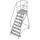 bordestrap,verrijdbaar,bordes H 1,95m,8treden,aluminium,4zwenkwielen