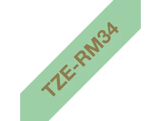 Brother TZe-RM34 stoflint goud op mintgroen - breedte 12 mm, lengte 4 - 3