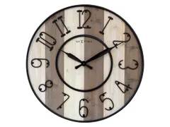 Grote wandklok - 50cm - Stil - Hout - Zwart Metaal - "Oxford" -NeXtime