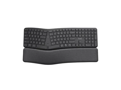 Trust Keyra Draadloos Ergonomisch Toetsenbord Zwart QWERTY US