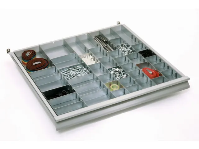 Inzetbakjes Diepteverdelers H 58mm Laden B 715mm 42 Vakken Verzinkt