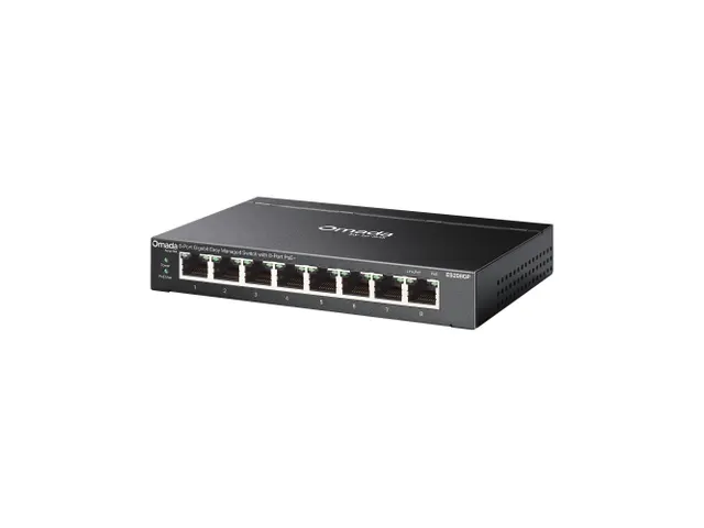 TP-Link Omada ES208GP, Managed, L2, Gigabit Ethernet (10/100/1000), Po