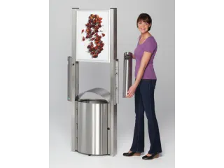 Afvalbak RVS 50 liter 800x480mm verzinkt 2asbakken reclamevlak - 4