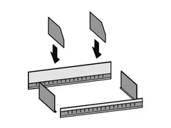 verdeelschot,v. inhaakstelling,BxD 1000x400mm,staal verzinkt