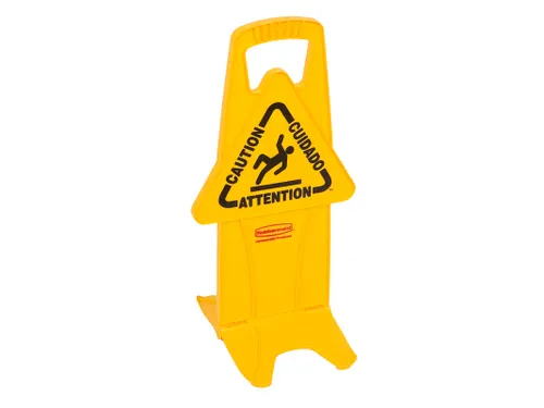 Waarschuwingsbord Meertalig Dubbelzijdig Geel 66cm Caution Wet Floor