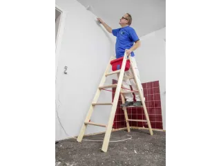 trapladder,beide zijden,2x5,treden,balk L 1,52m,hout - 4