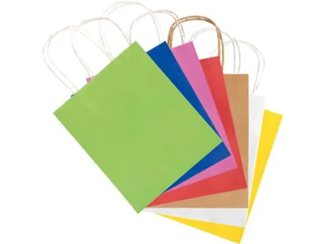 Folia Papieren Kraftzak 18x21cm geassorteerde kleuren 7 stuks