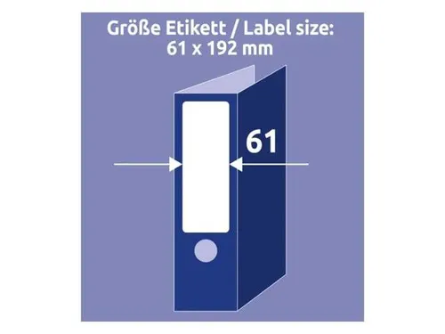 Ordnerrugetiket gerecycled Zweckform 61x192mm wit perm. 40 etik. 10 ve