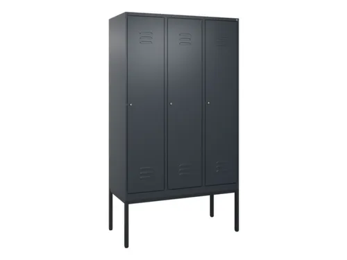 locker,HxBxD 2120x1200x500mm,3vak,vak B 400mm,cil.-slot,voetonderstel