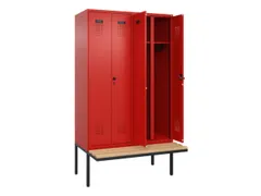 locker met bank,voor scheiding van kleding,HxBxD 2120x1200x815mm,4vak