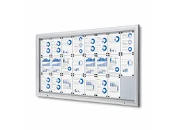 Vitrinekast mededelingenbord Outdoor 24xA4 met gasveer Zilver