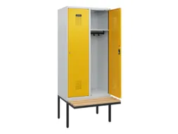 locker met bank,HxBxD 1950x800x815mm,2vak,vak B 400mm,cilinderslot