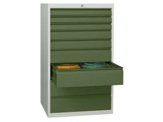 ladekast HxBxD 1200x715x600mm 9laden slot RAL7035 front RAL6011 - 2