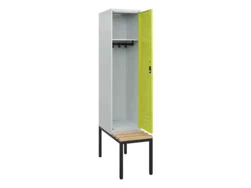 locker met bank,HxBxD 1950x400x815mm,1vak,vak B 400mm,draaigrendel