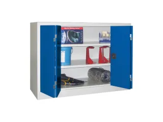 Ruime Vouwdeurkast 1000x1200x500mm 2legborden Ral7035 Front Ral5010 - 1