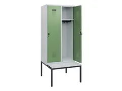 locker met bank,HxBxD 1950x800x815mm,2vak,vak B 400mm,draaigrendel