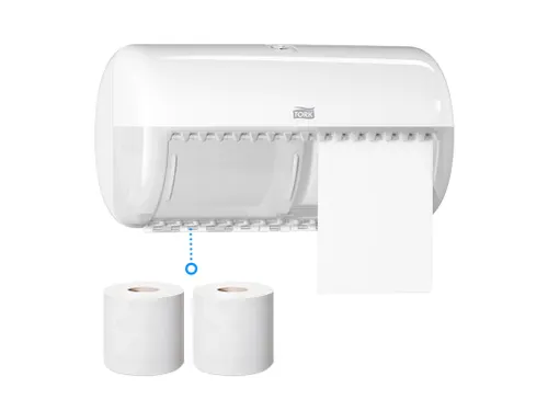 Tork 557000 T4 Toiletpapier Dispenser Elevation Twin Verticaal Wit