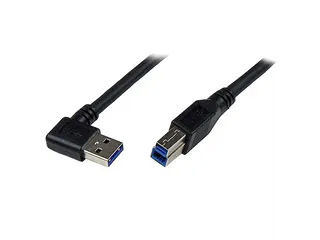 1 meter zwarte SuperSpeed USB 3.0-kabel - rechtshoekig A naar B - M/M - 1