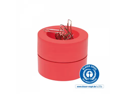 Papercliphouder MAULpro magnetisch recycled Ø73x60mm rood