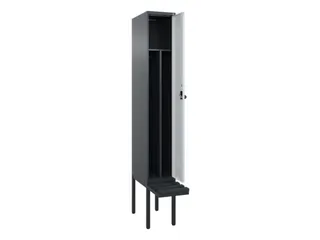 locker met bank,voor scheiding van kleding,HxBxD 2120x300x815mm,1vak - 1