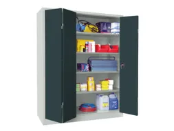 Ruime Vouwdeurkast 1950x1500x500mm 4legborden Ral7035 Front Ral7016