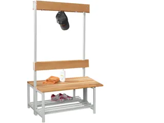 dubbele zitbank,HxLxD 1600x1000x770mm,onderstel RAL7035 - 2