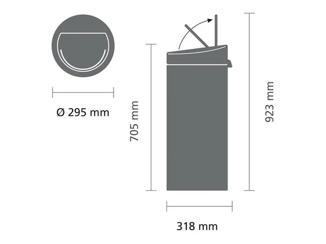 Touch bin New Prullenbak 30 Liter Mat Zwart