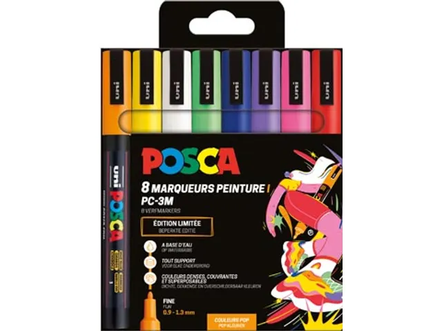 Uni POSCA paintmarker PC-3M 8 stuks assorti POP