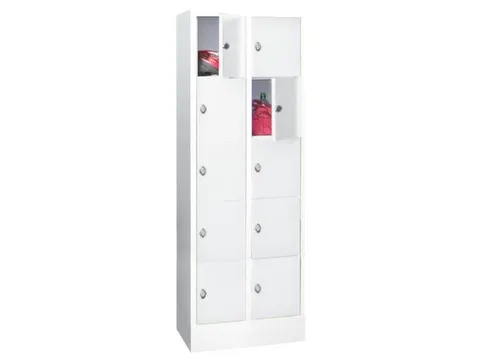 lockerkast,HxBxD 1850x600x500mm,2x5vakken,RAL7035,front RAL5012