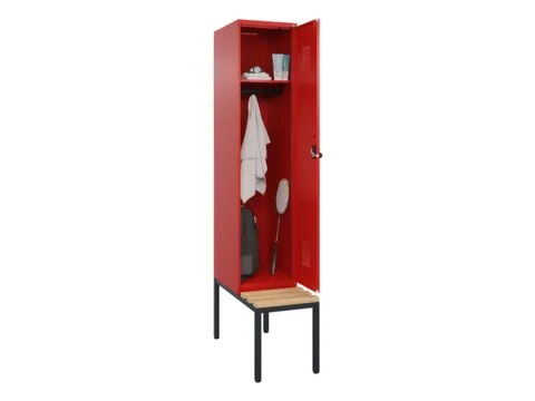 locker met bank,HxBxD 2120x400x815mm,1vak,vak B 400mm,draaigrendel