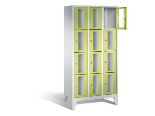 Lockerkast 1850x900x500mm 3x4 vakken Cilinderslot Poten, RDS1108060