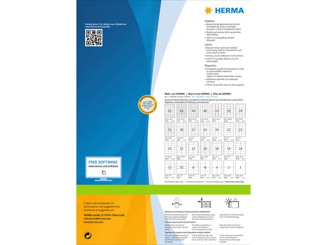 HERMA 4620 Premium etiketten A4 105x37mm Wit 3200 stuks