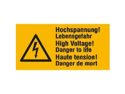waarschuwings-combibord,Hoogspanning levensgevaar,PVC,HxB 32x65mm