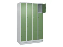 lockerkast,HxBxD 1950x1200x500mm,4x4vakken,vak B 300mm,cil.-slot