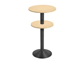 Statafel Gietijzeren Poot H 110cm Blad Ø Boven/Onder 60/50cm Beuken - 1