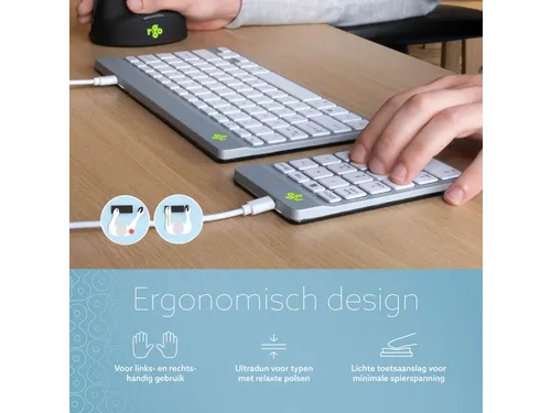 Numeriek Toetsenbord R-Go Numpad Break bedraad Wit