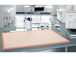 Schrijfonderlegger van papier, Graph, millimeter geruit, wit/oranje, 5 - 5