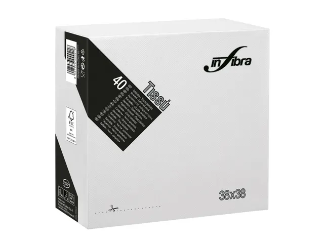 Infibra I-0456 P-to-P servet 38x38cm 1/4 vouw 2-Laags Wit 1440 Stuks